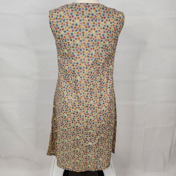 VTG 70's Sue Sherry Green Floral Retro House Coat Shift Dress Sz M - Picture 6 of 10